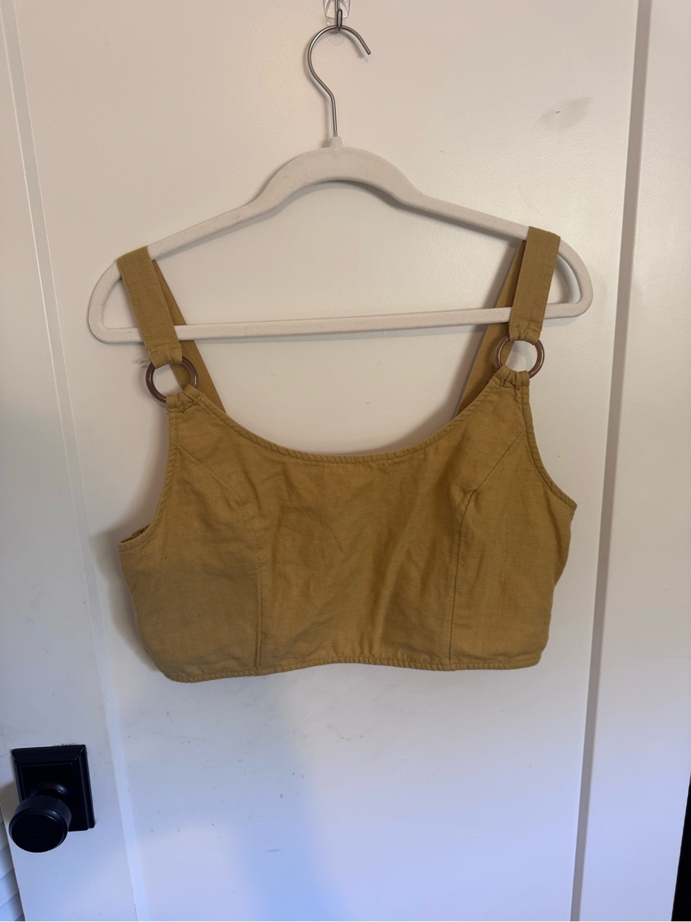 American Eagle Outfitters Mustard Ring-Accent Crop Tank